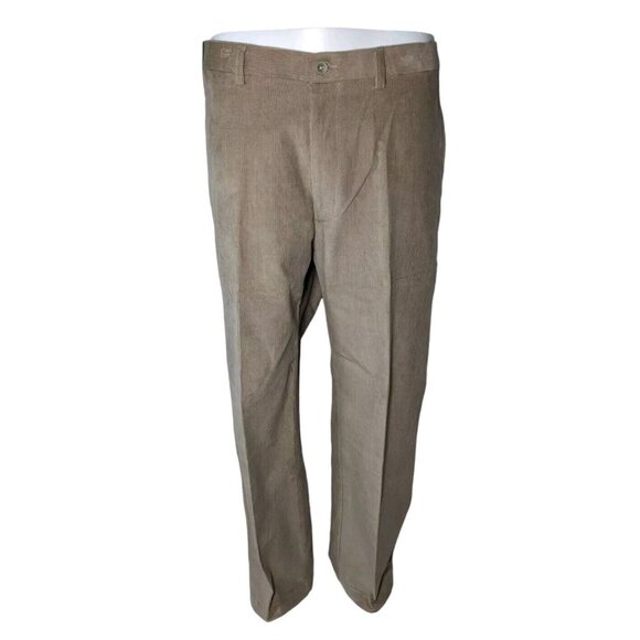 Haggar Classic Fit Stretch Corduroy Khaki Hidden Comfort Waist 40WX30L Pants NWT - Picture 1 of 8